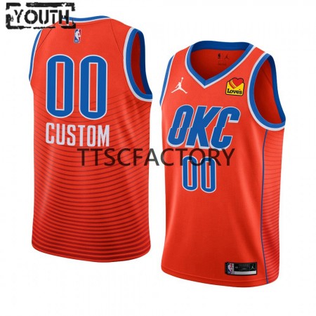 Kinder NBA Oklahoma City Thunder Trikot Benutzerdefinierte Nike 2022-23 Statement Edition Orange Swingman
